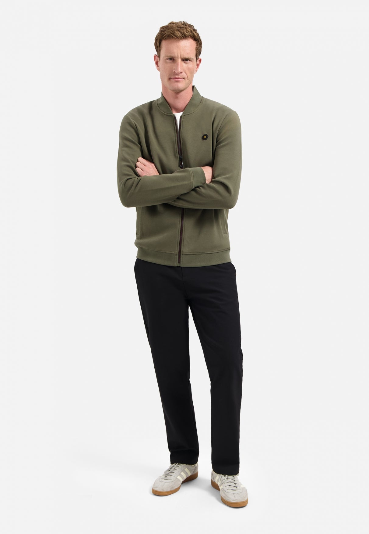 Timeless Basics Zip Cardigan | Dark Moss