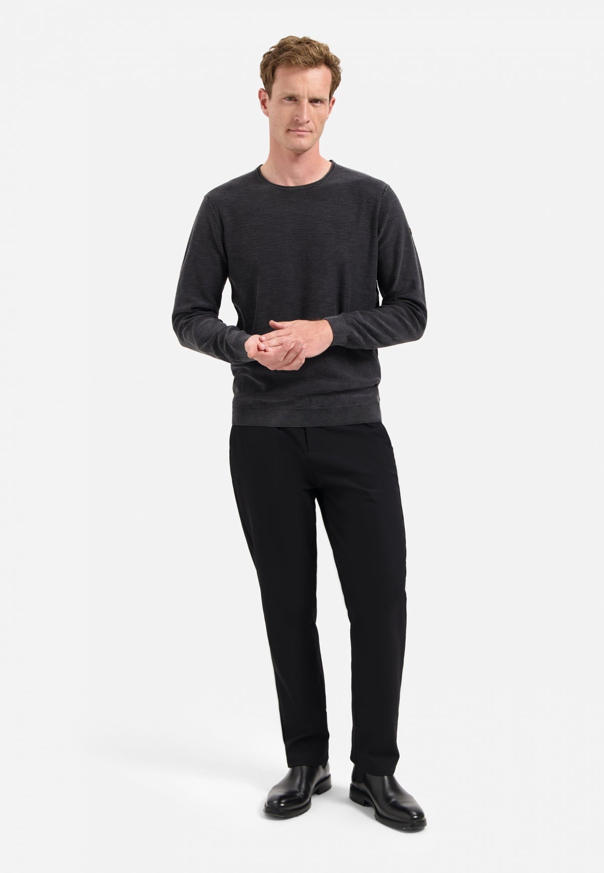 Timeless Basics Stone Washed Jumper | Black