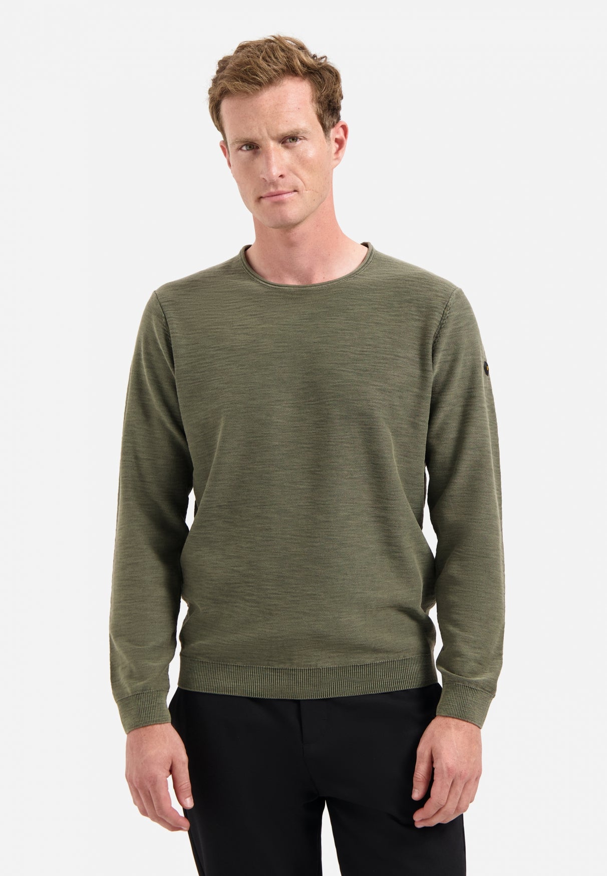 Timeless Basics Stone Washed Jumper | Dark Moss