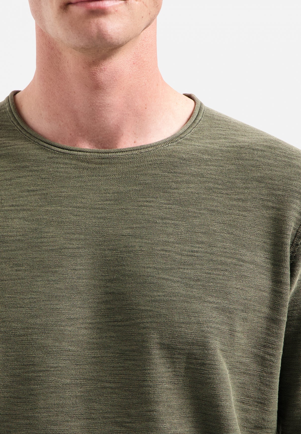 Timeless Basics Stone Washed Jumper | Dark Moss
