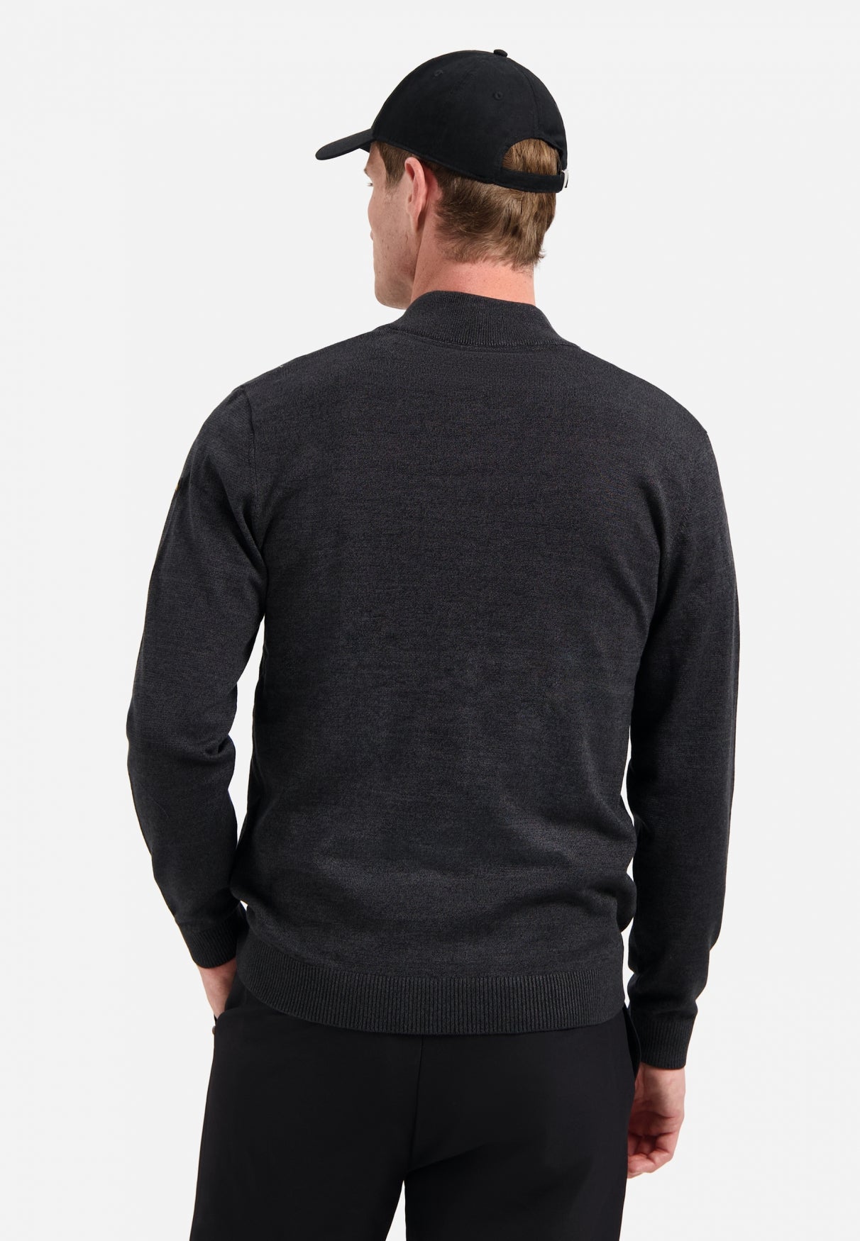 Timeless Basics Melange Cardigan | Dark Grey