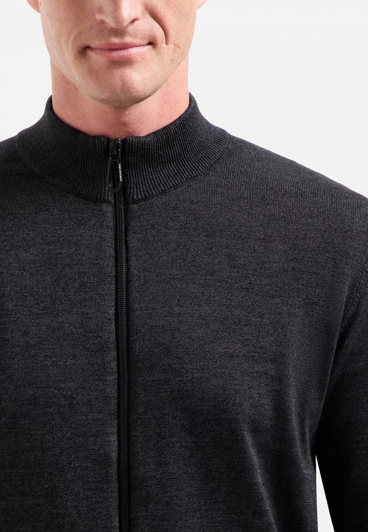 Timeless Basics Melange Cardigan | Dark Grey