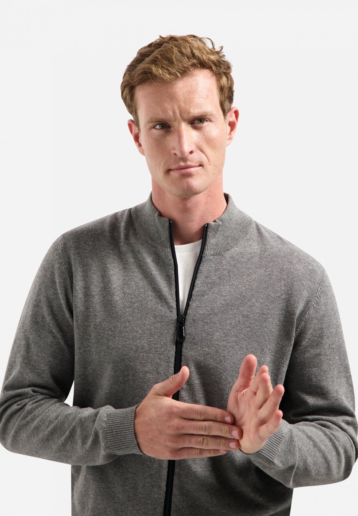 Timeless Basics Melange Cardigan | Grey Melange