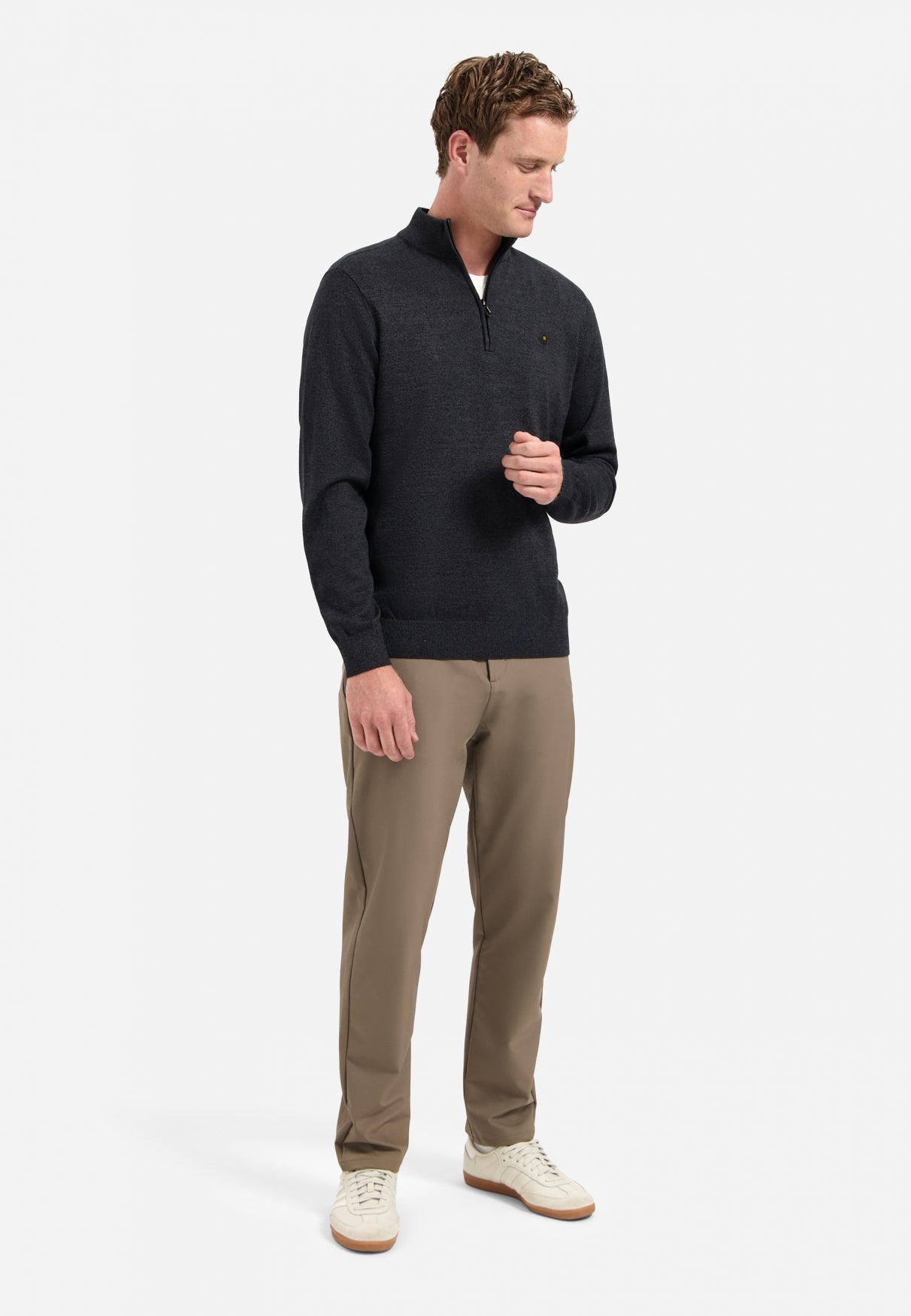 Timeless Basics Half Zip Jumper | Dark Grey
