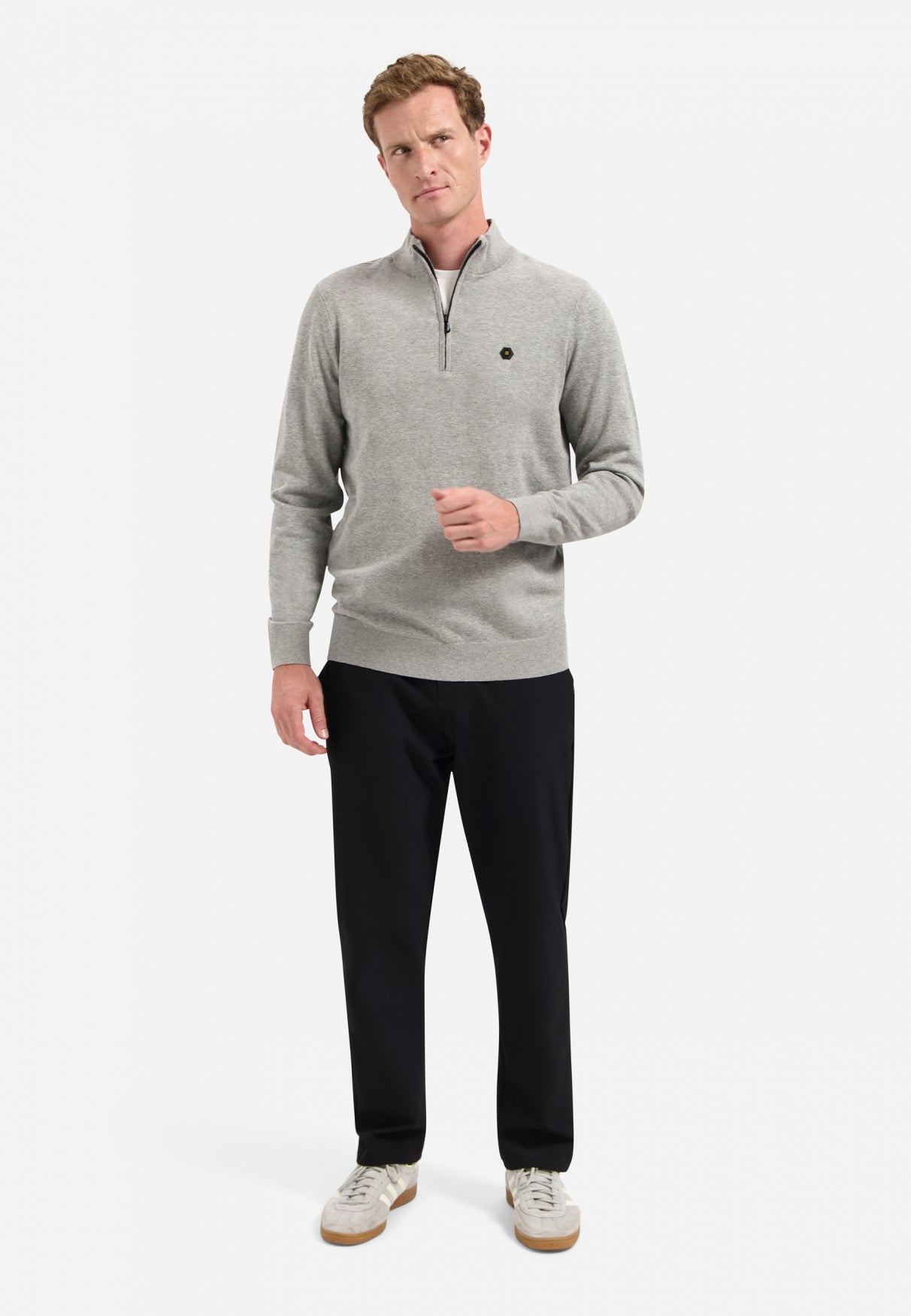 Timeless Basics Half Zip Jumper | Grey Melange