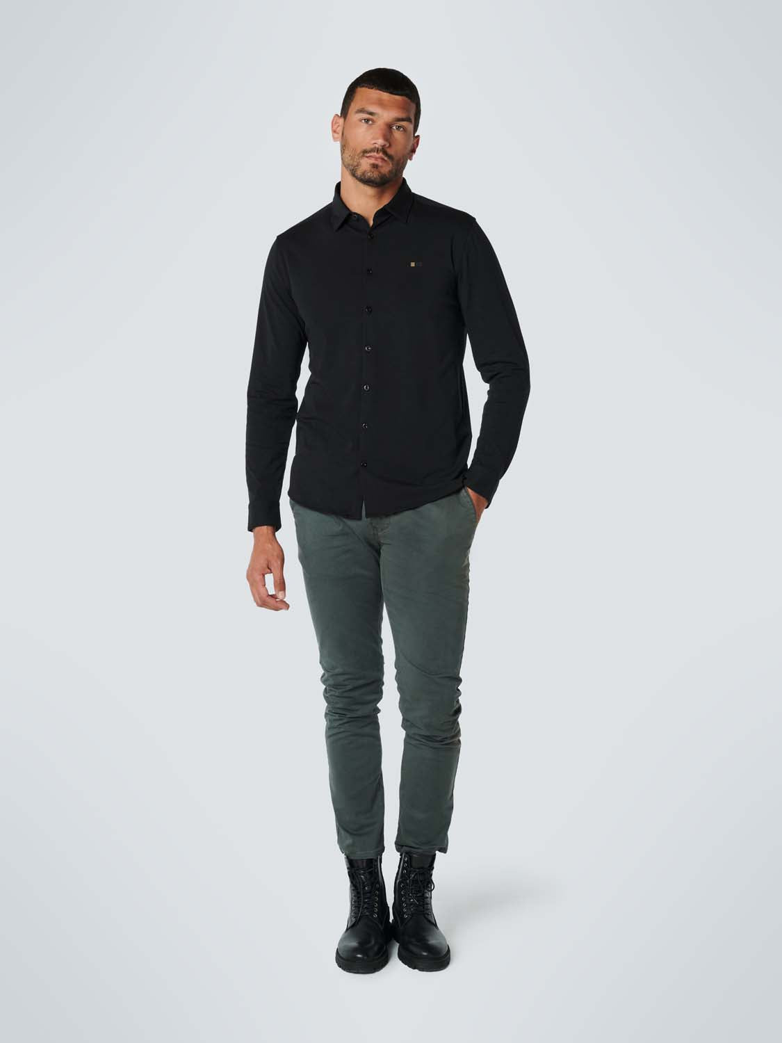 Shirt Jersey Stretch Solid | Black