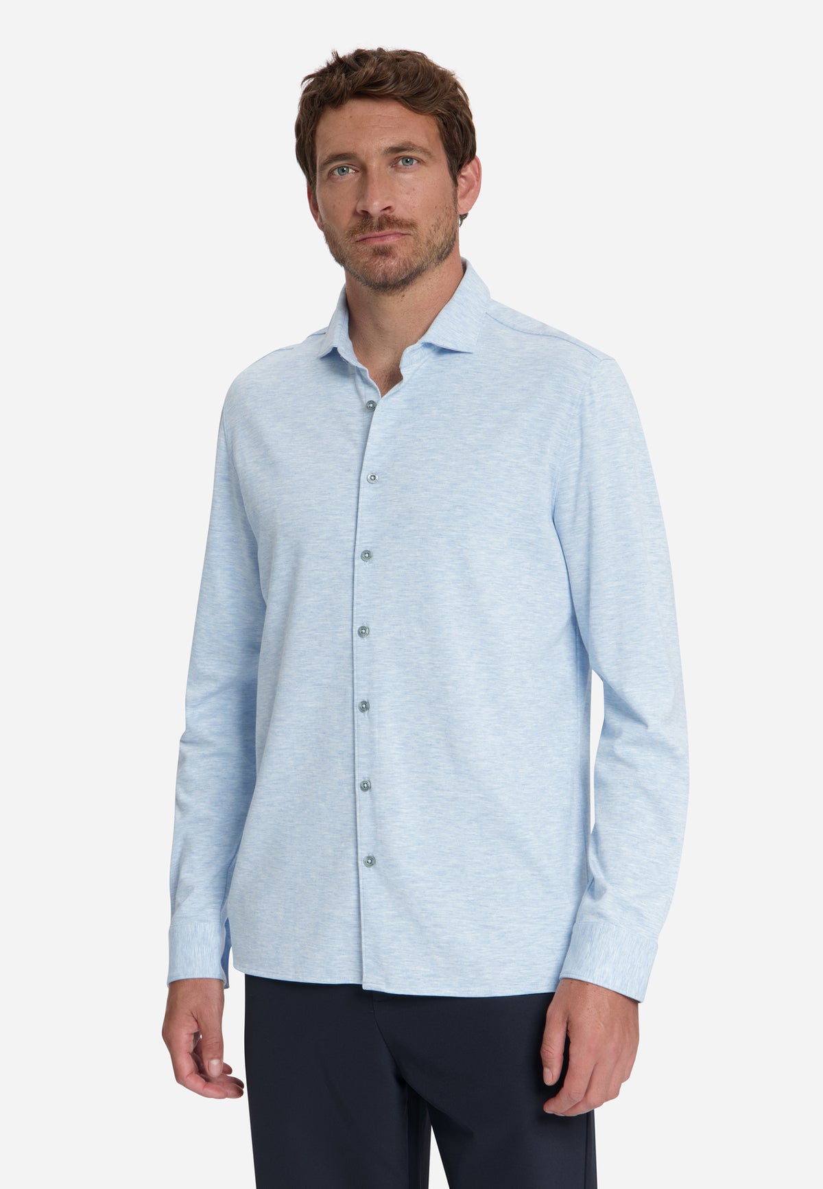 Timeless Basics Jersey Overhemd | Dusty Blue