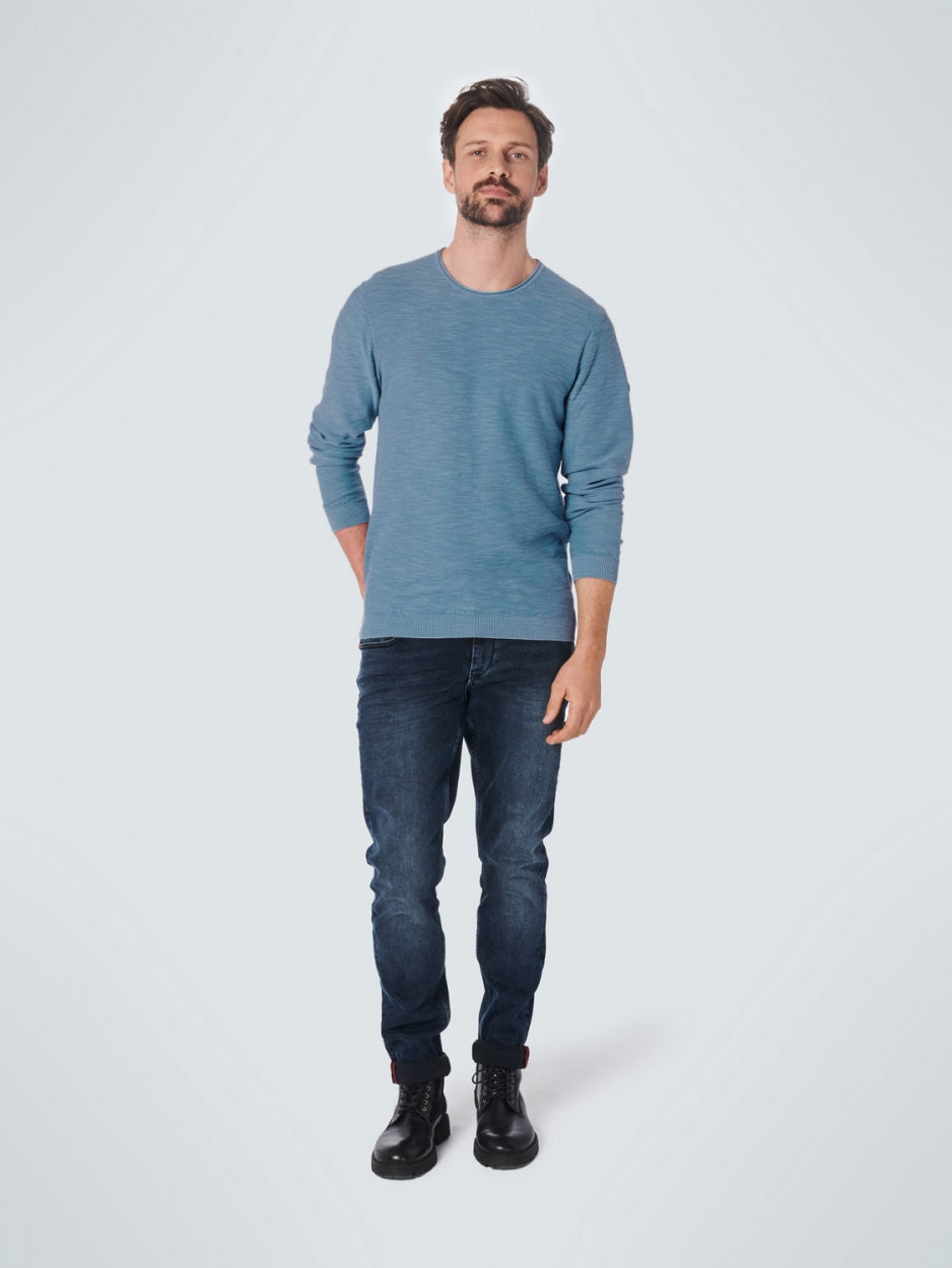 Pullover Crewneck Relief Garment Dyed + Stone Washed | Blue