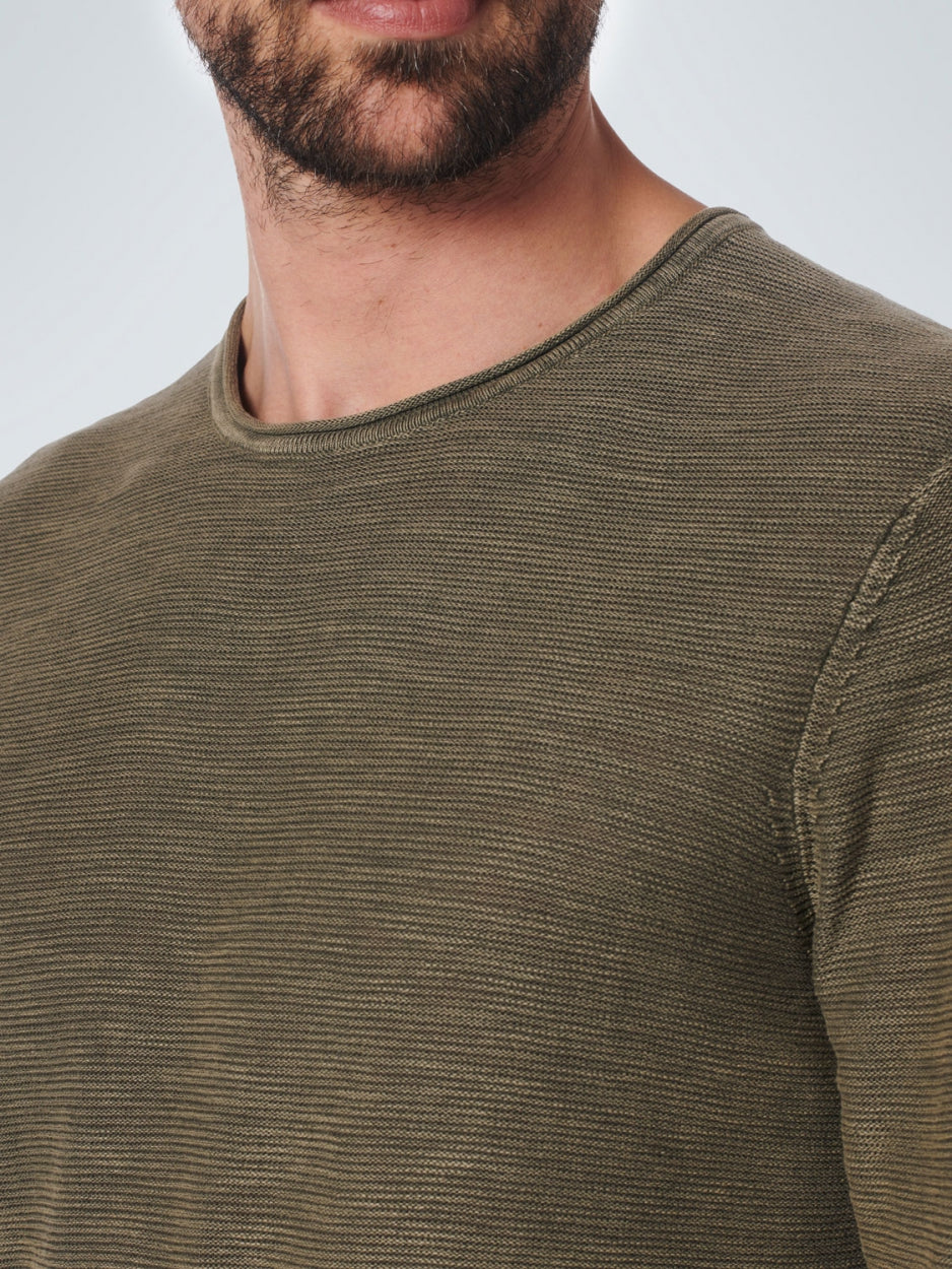 Pullover Crewneck Relief Garment Dyed + Stone Washed | Army