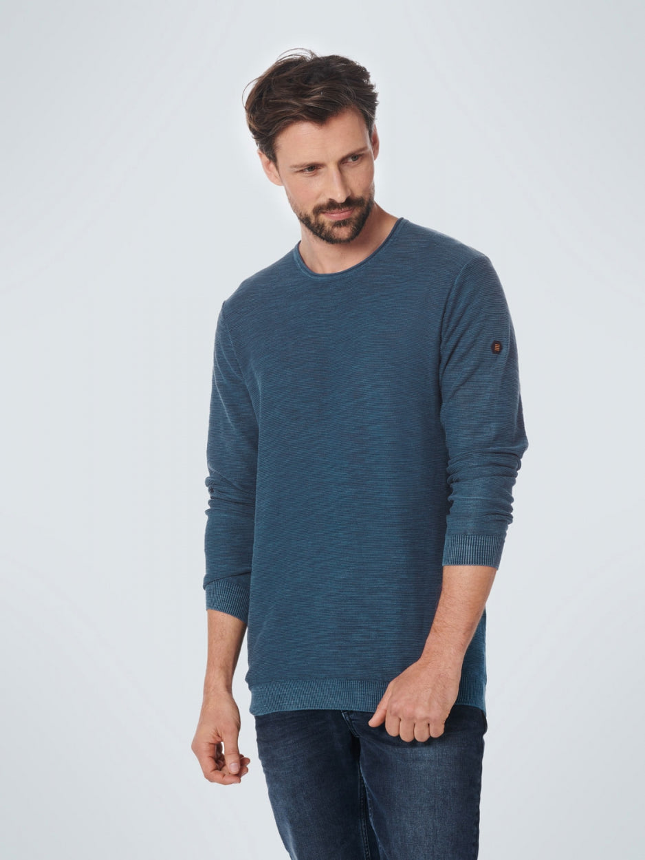 Pullover Crewneck Relief Garment Dyed + Stone Washed | Carbon Blue