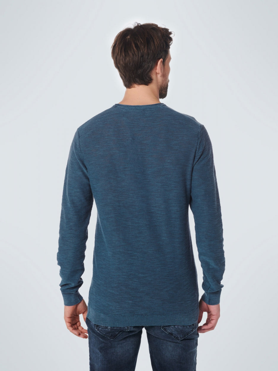 Pullover Crewneck Relief Garment Dyed + Stone Washed | Carbon Blue