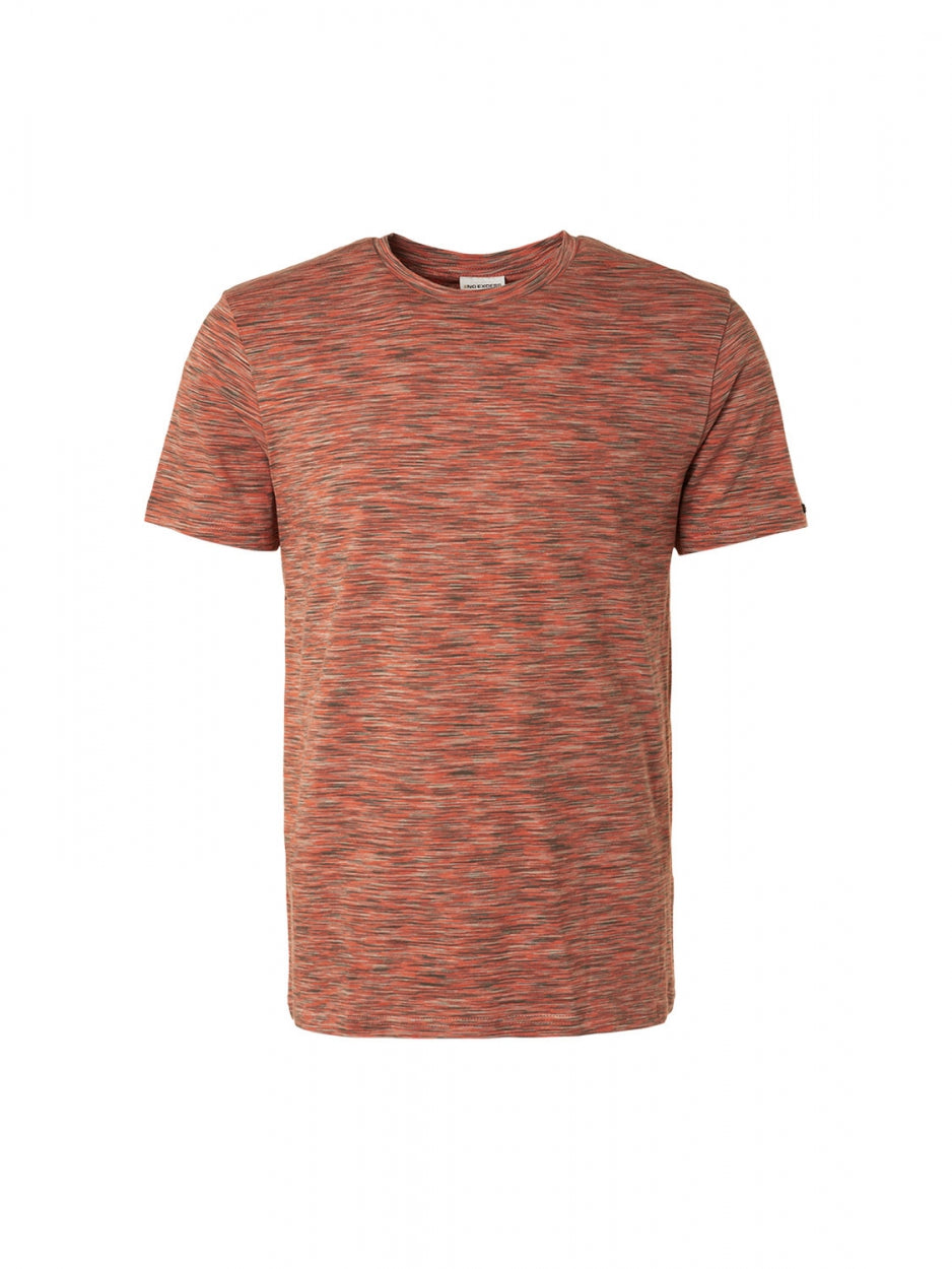 T-Shirt Crewneck Multi Coloured Yarn Dyed Melange | Papaya