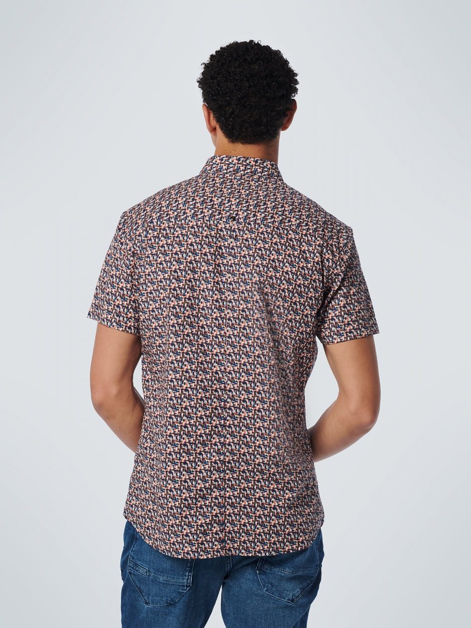 Shirt Short Sleeve Allover Printed Stretch | Papaya