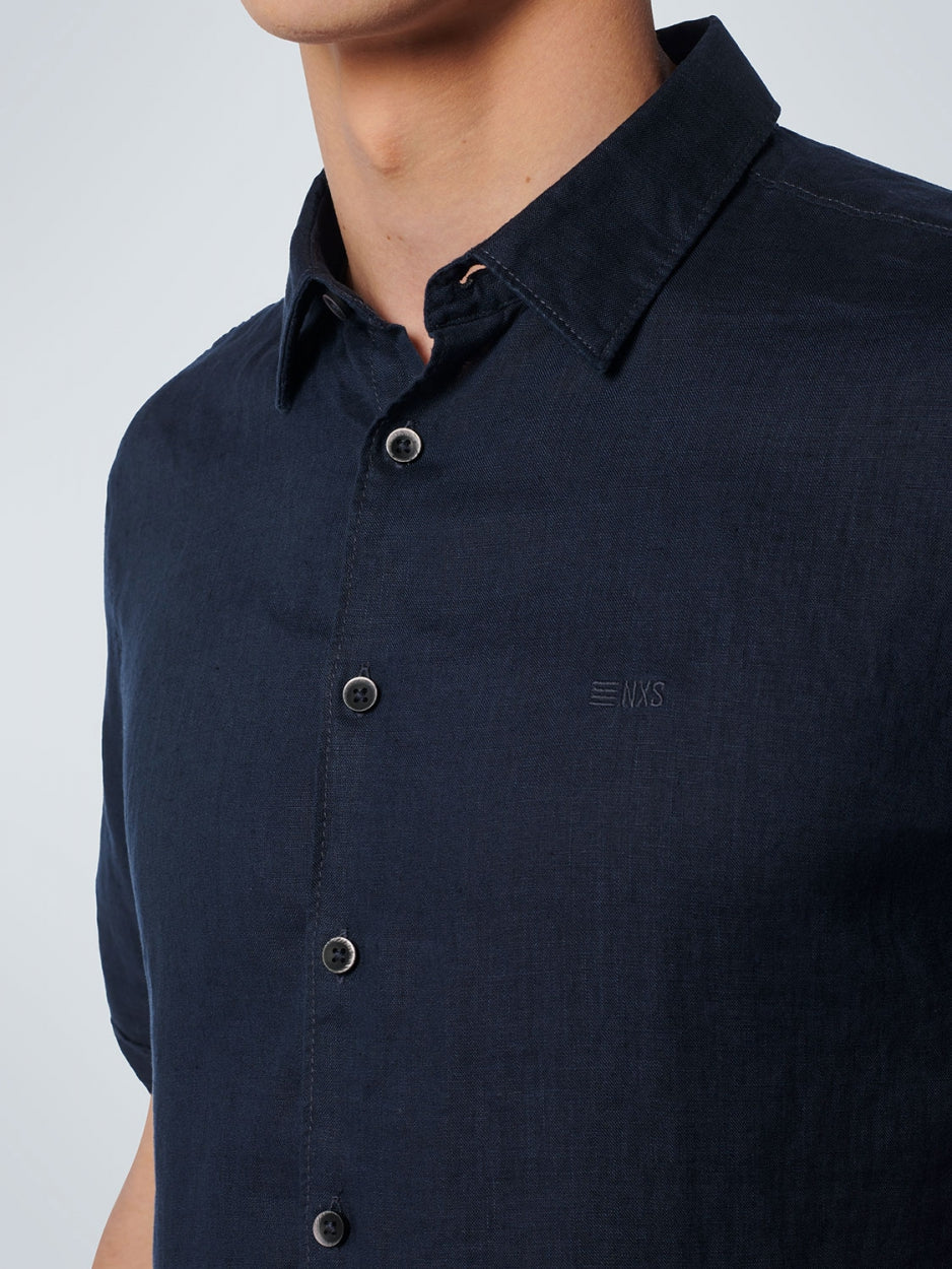 Shirt Short Sleeve Linen Solid | Night