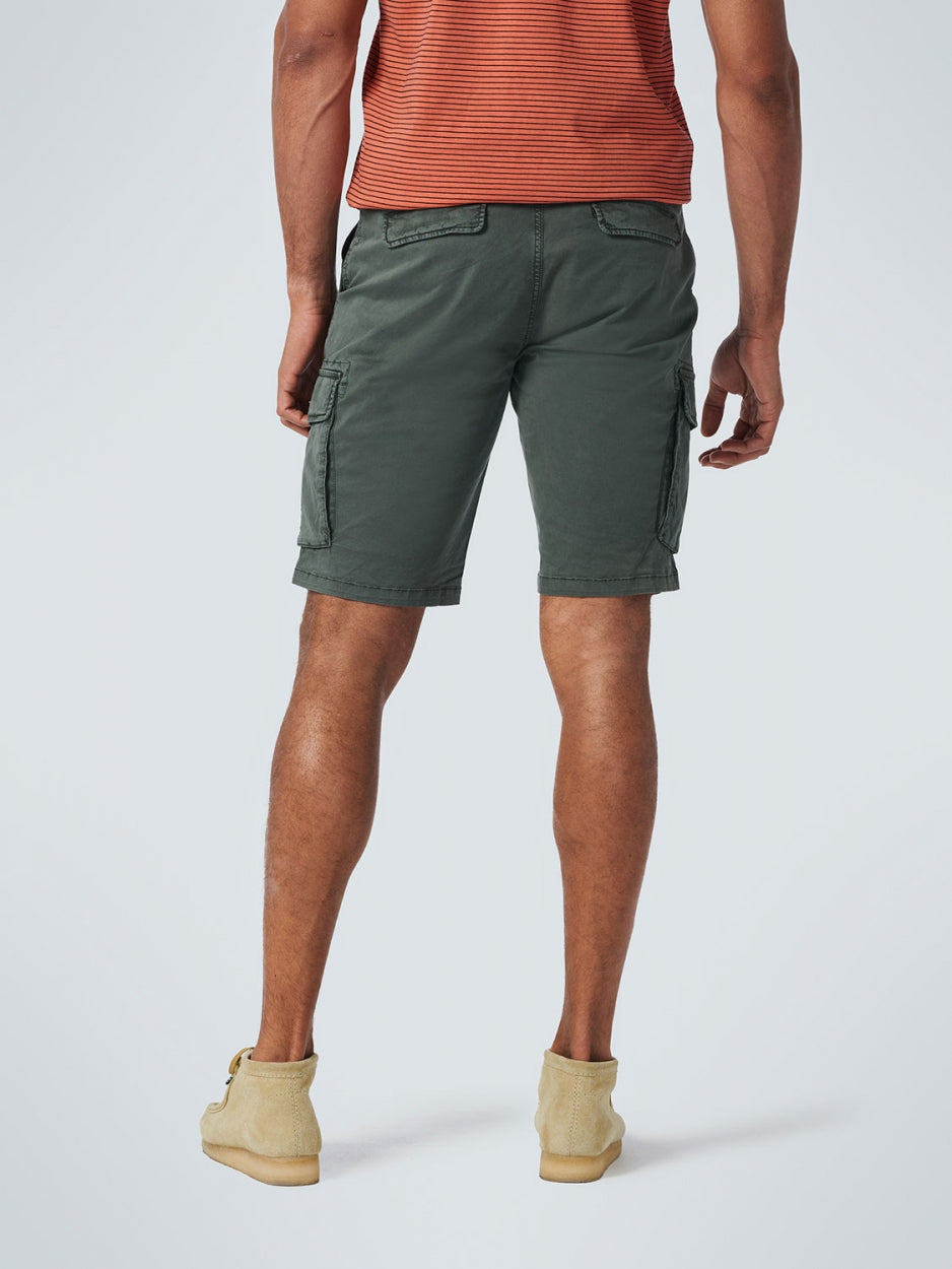 Short Cargo Garment Dyed + Stone Washed Stretch | Dark Seagreen