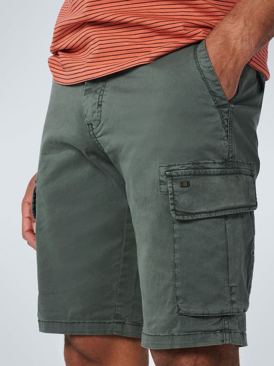 Short Cargo Garment Dyed + Stone Washed Stretch | Dark Seagreen